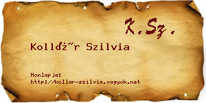 Kollár Szilvia névjegykártya